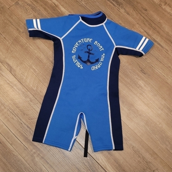 Sun Protection Kids Blue Wet Suit Size 4 - Picture 2 of 4